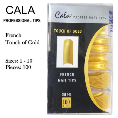 Cala Professional Nail Tips - French Touch of Gold, 100 pieces (87-547)