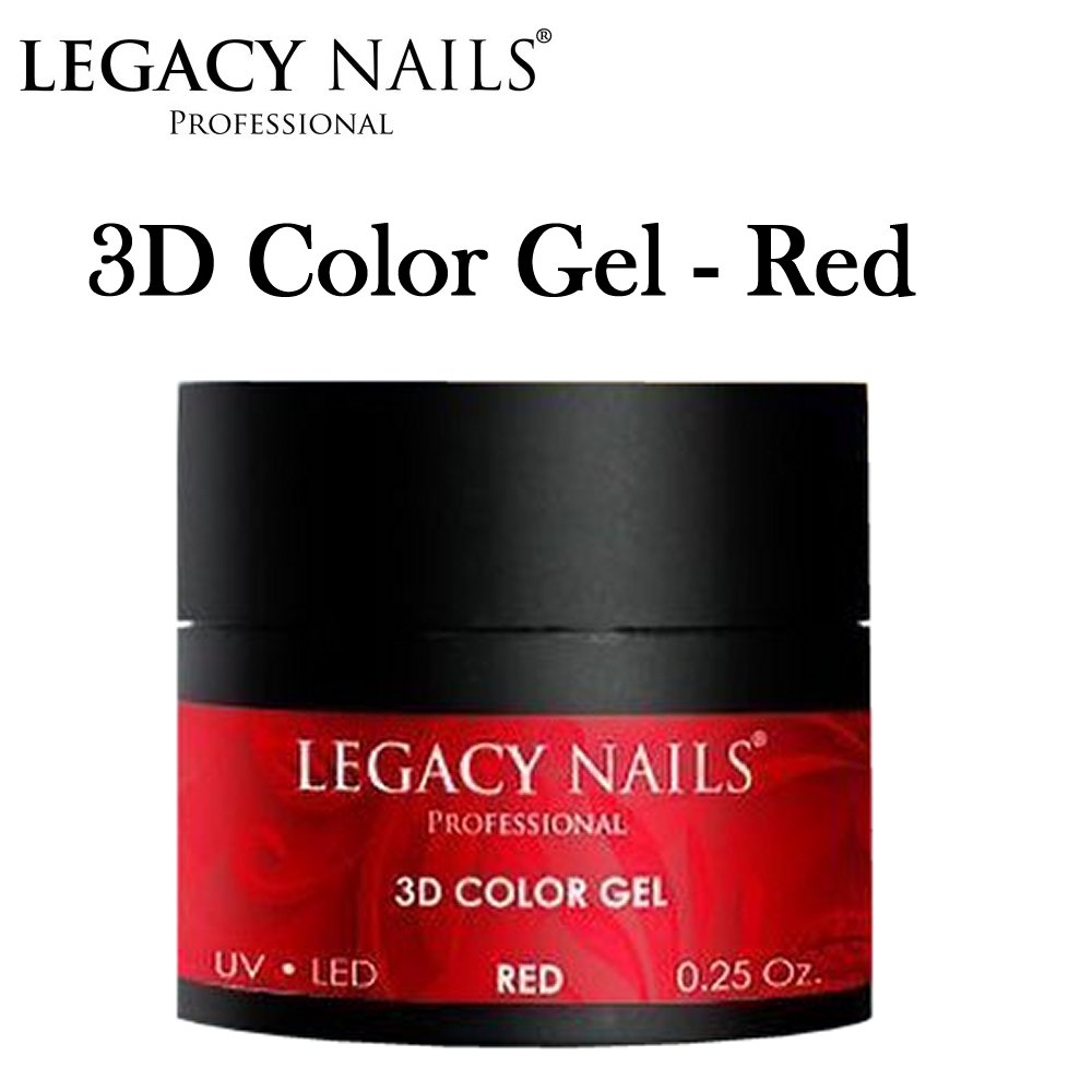 Legacy Nails 3D Color Gel - Red, 0.25oz