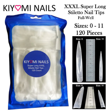 Kiyomi Nails XXXL Super Long Stiletto Nail Tips, 120 Pieces