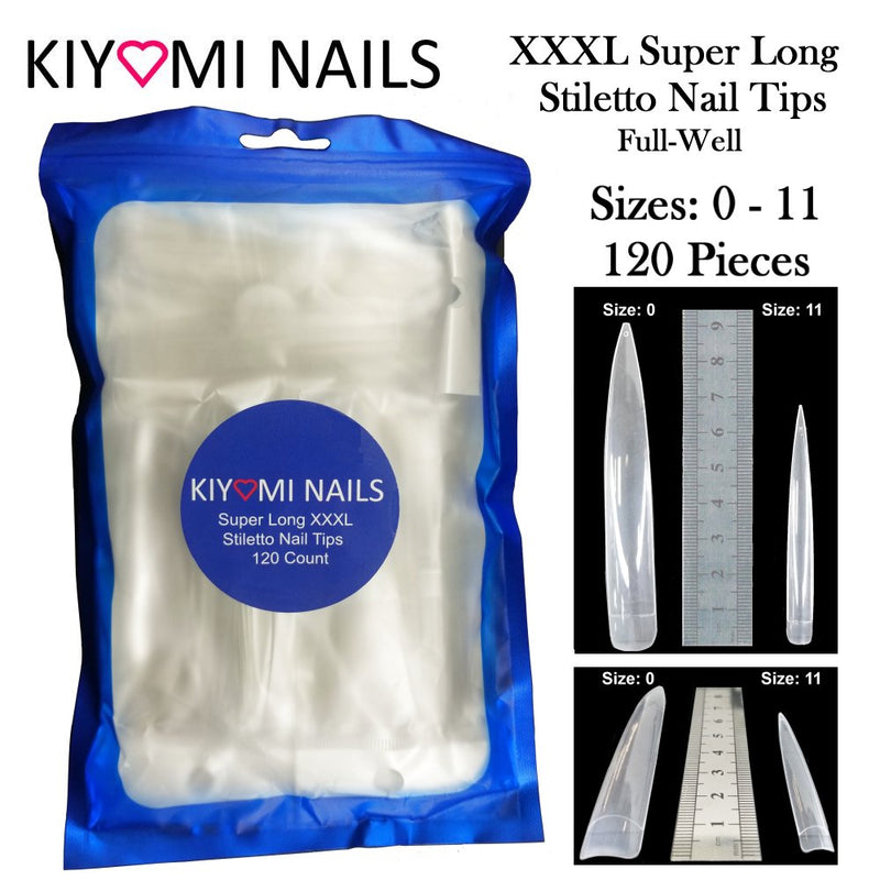 lumiaile_nailtip ドレスネイル15‪‪❤︎‬フルオーダー‪‪❤︎‬ Kiyomi Nails XXXL Super Long Stiletto Nail Tips, 120 Pieces – EP
