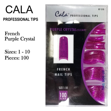 Cala Professional Nail Tips - French Purple Crystal, 100 pieces (87-510)