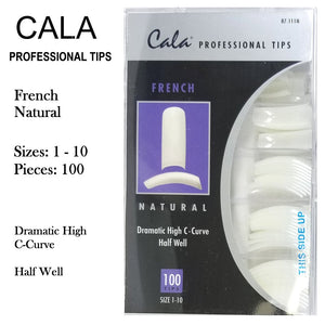 Cala Professional Nail Tips - French Natural, 100 pieces (87-111N)