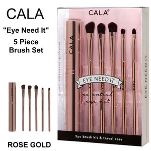 Cala "Eye Need It" 5 Piece Cosmetic Brush Set, Rose Gold (76663)