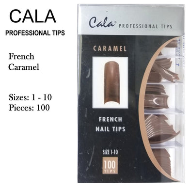Cala Professional Nail Tips - French Caramel, 100 pieces (87-506)