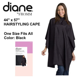 Diane Hairstyling Cape, Black 44" x 57" (DTA020)