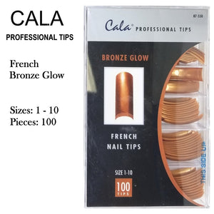 Cala Professional Nail Tips - French Bronze Glow, 100 pieces (87-550)