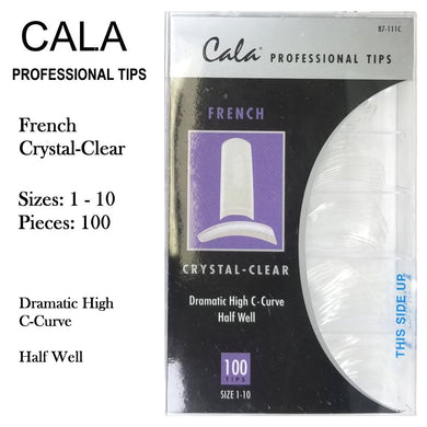 Cala Professional Nail Tips - French Clear, 100 pieces (87-111C)