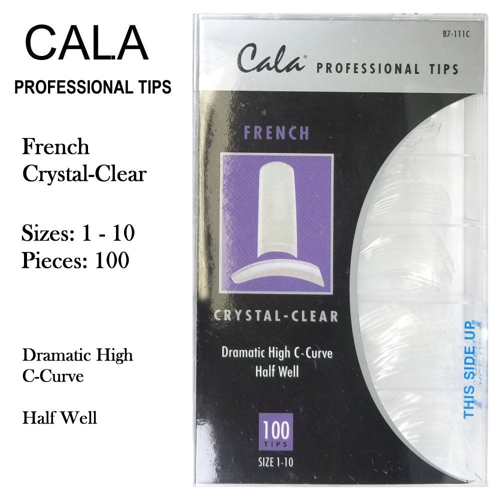 Cala Professional Nail Tips - French Clear, 100 pieces (87-111C)