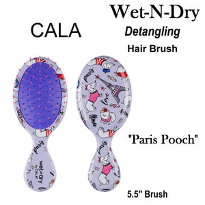 Cala Wet-N-Dry Detangling Hair Brush 5.5" - "Paris Pooch" (66784)