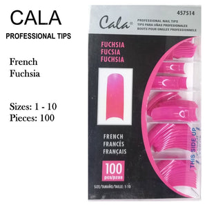 Cala Professional Nail Tips - French Fuchsia, 100 pieces (457514)