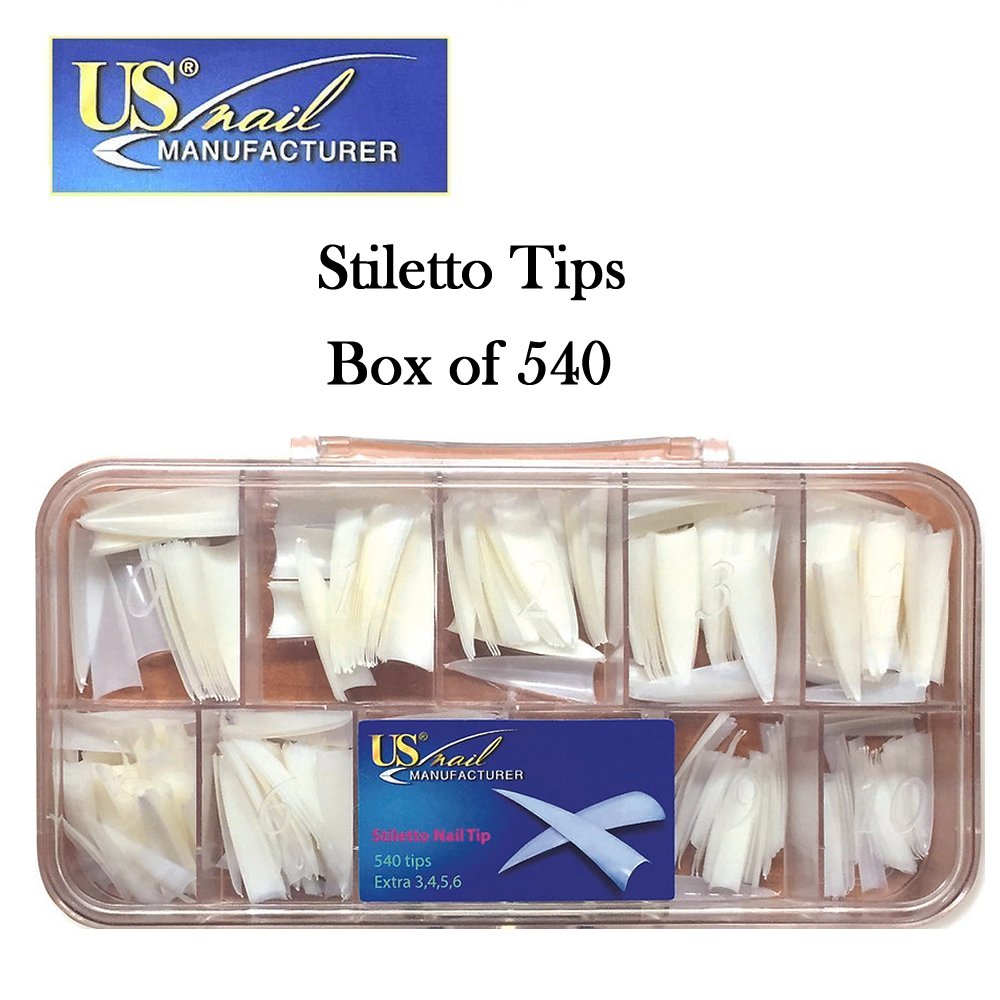 US Nail Stiletto Tips (540 Tips)