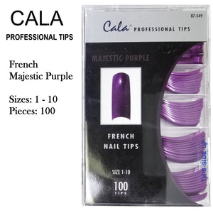 Cala Professional Nail Tips - French Majestic Purple, 100 pieces (87-549)