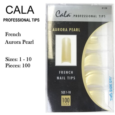 Cala Professional Nail Tips - French Aurora Pearl, 100 pieces (87-538)