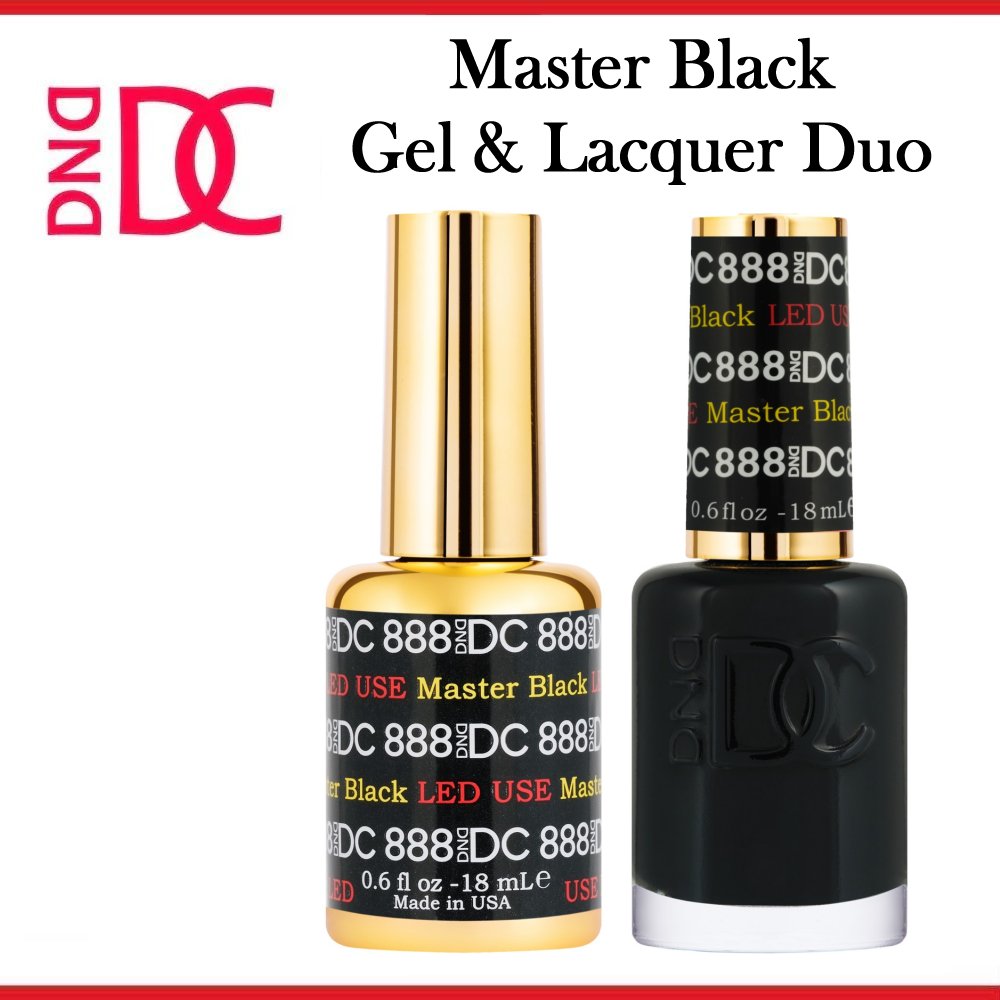 DND DC (888) Master Black Gel Polish & Matching Nail Lacquer Duo