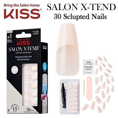 KISS Salon X-Tend Gel System 30 Full Cover Nail Extensions  (SXD04)