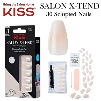 KISS Salon X-Tend Gel System 30 Full Cover Nail Extensions  (SXD01)