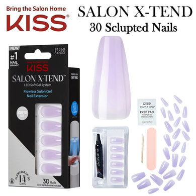KISS Salon X-Tend Gel System 30 Full Cover Nail Extensions  (SXN03)