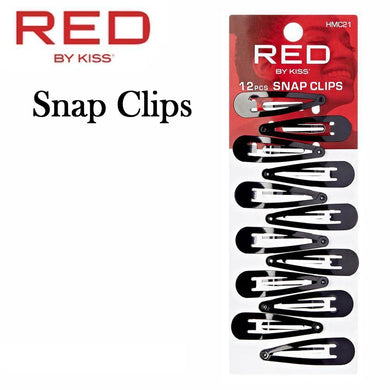 Red by Kiss Clip, Snap Clips, 12 Pieces (HMC21)