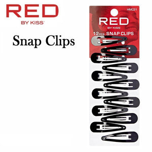 Red by Kiss Clip, Snap Clips, 12 Pieces (HMC21)