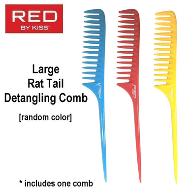 Red by Kiss Comb, Colorful Large Tail Detangling Comb (HM22) [random color]
