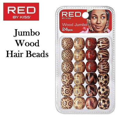 Red by Kiss Jumbo Wood Beads, 24 pieces (HA72)