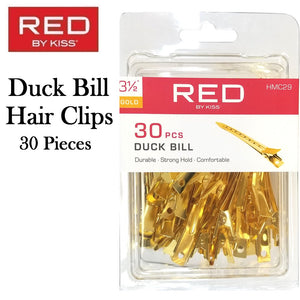 Red by Kiss Clip, Duck Bill Hair Clips, 30 pieces (HMC29)