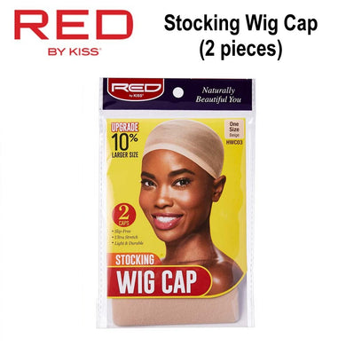 Red by Kiss Wig Cap,  Beige Stocking Wig Cap, 2 pieces (HWC03)