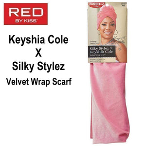 Red by KISS Scarf, Keyshia Cole X Silky Stylez Velvet Wrap Scarf, Pink (HQ165)