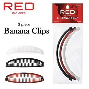 Red by Kiss Clip, Butterfly Clip, 3 pieces (HMC32)
