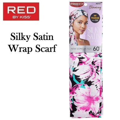 Red by KISS Scarf, Silky Satin Wrap Scarf, Blooming (HQ151)