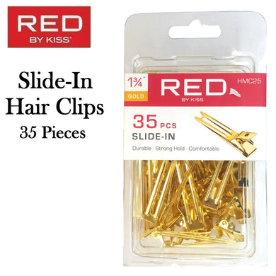 Red by Kiss Clip, Slide-In Hair Clips, 35 pieces (HMC25)