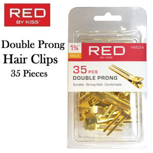 Red by Kiss Clip, Double Prong Hair Clip, 35 pieces (HMC24)