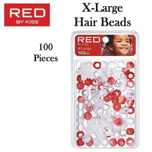 Red by Kiss X-Large Hair Beads, 100 Pieces (HA31)