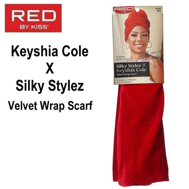 Red by KISS Scarf, Keyshia Cole X Silky Stylez Velvet Wrap Scarf, Red (HQ162)