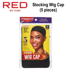 Red by Kiss Wig Cap, Black Stocking Wig Cap, 5 pieces (HVP01)