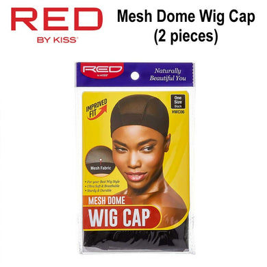 Red by Kiss Wig Cap, Black Mesh Dome Wig Cap, 2 pieces (HWC06)