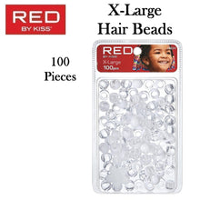 Red by Kiss X-Large Hair Beads, 100 Pieces (HA34)