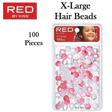 Red by Kiss X-Large Hair Beads, 100 Pieces (HA32)