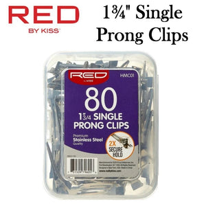 Red by Kiss Clip, Single Prong Hair Clip, 80 pieces (HMC01)
