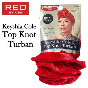 Red by Kiss Turban, Keyshia Cole X "Ritzy Velvet" Top Knot Turban - Red (HQ60)