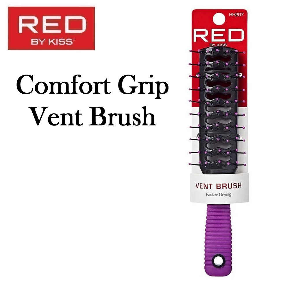 Red by Kiss Brush, Comfort Grip Vent Brush, Purple (HH207)