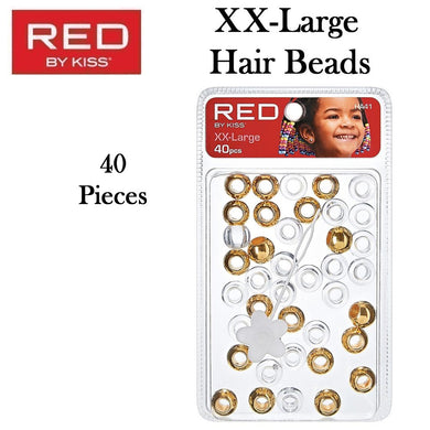 Red by Kiss XX-Large Hair Beads, 40 Pieces (HA41)