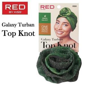 Red by Kiss Turban, "Galaxy" Top Knot Turban - Green (HQ68)