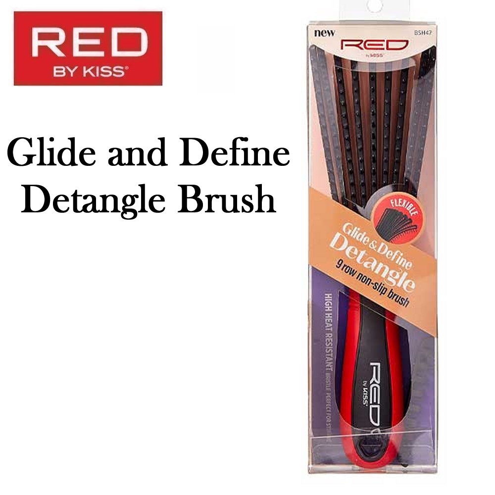 Red by Kiss Brush, Glide and Define Detangle Brush (HH62)