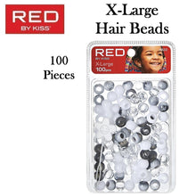 Red by Kiss X-Large Hair Beads, 100 Pieces (HA33)