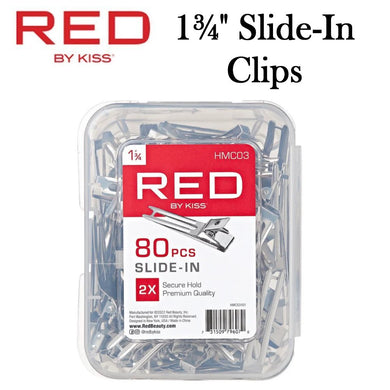 Red by Kiss Clip, Slide-In Hair Clip, 80 pieces (HMC03)