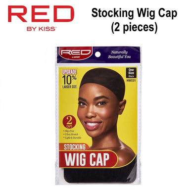 Red by Kiss Wig Cap, Black Stocking Wig Cap, 2 pieces (HWC01)