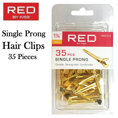 Red by Kiss Clip, Single Prong Hair Clips, 35 pieces (HMC23)