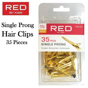 Red by Kiss Clip, Single Prong Hair Clips, 35 pieces (HMC23)
