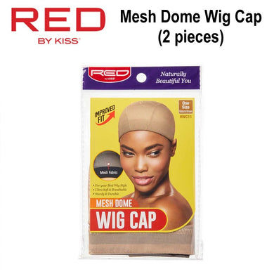 Red by Kiss Wig Cap, Natural Brown Mesh Dome Wig Cap, 2 pieces (HWC11)